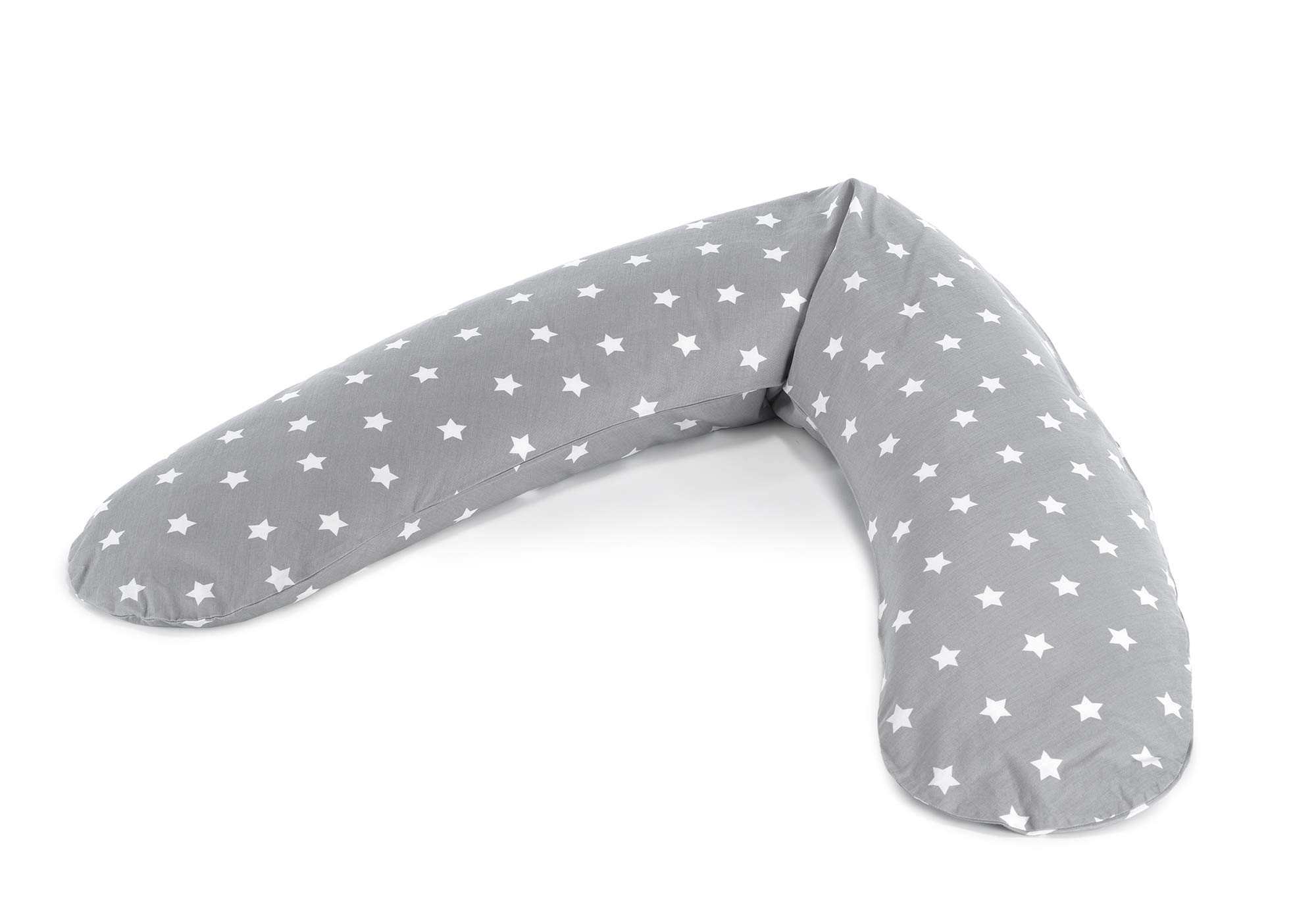 theraline-komfort-stillkissen-big-stars-grau-180cm-perlen image 1