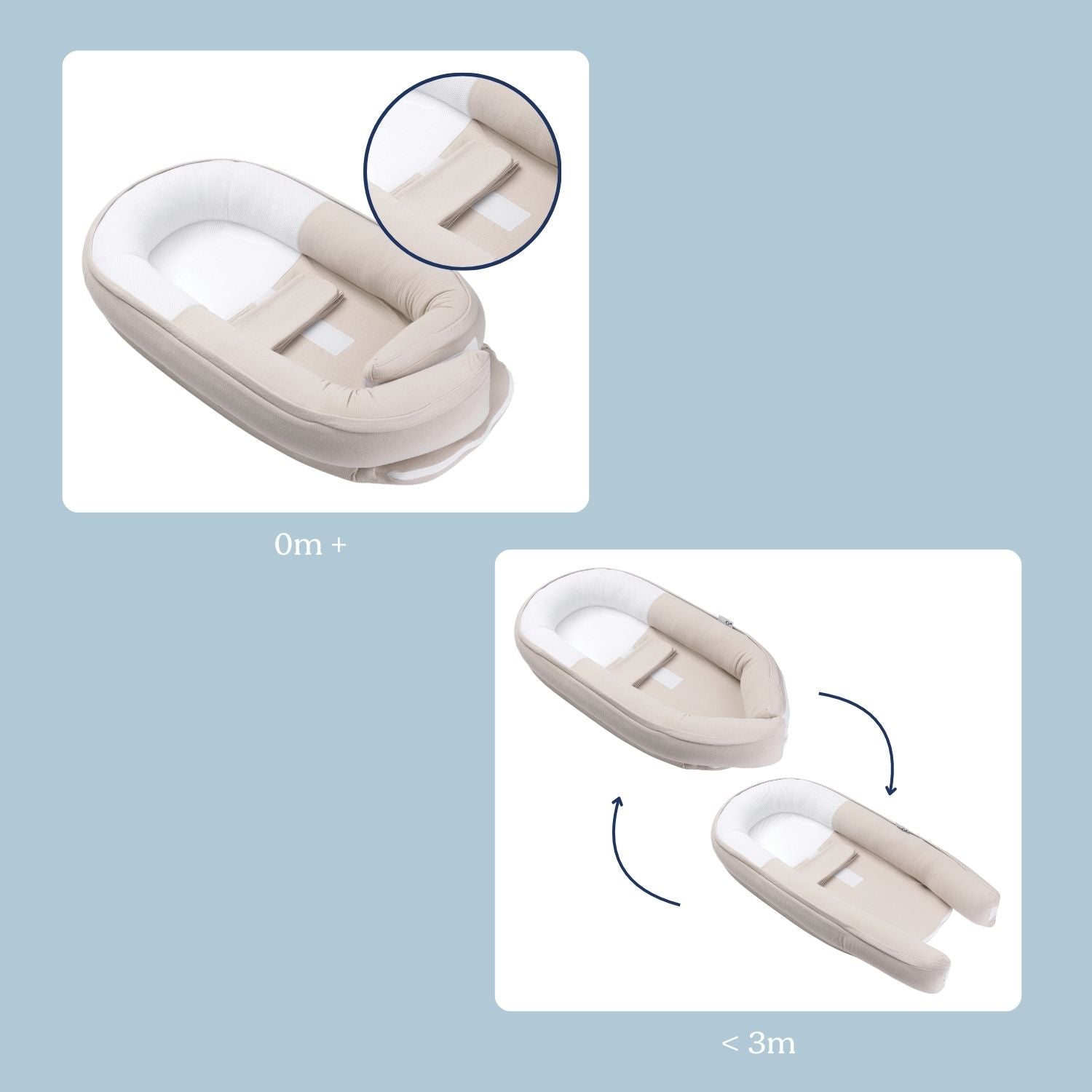 doomoo-cocoon-babynest-leopard-cream-verstellbar-baumwolle image 5