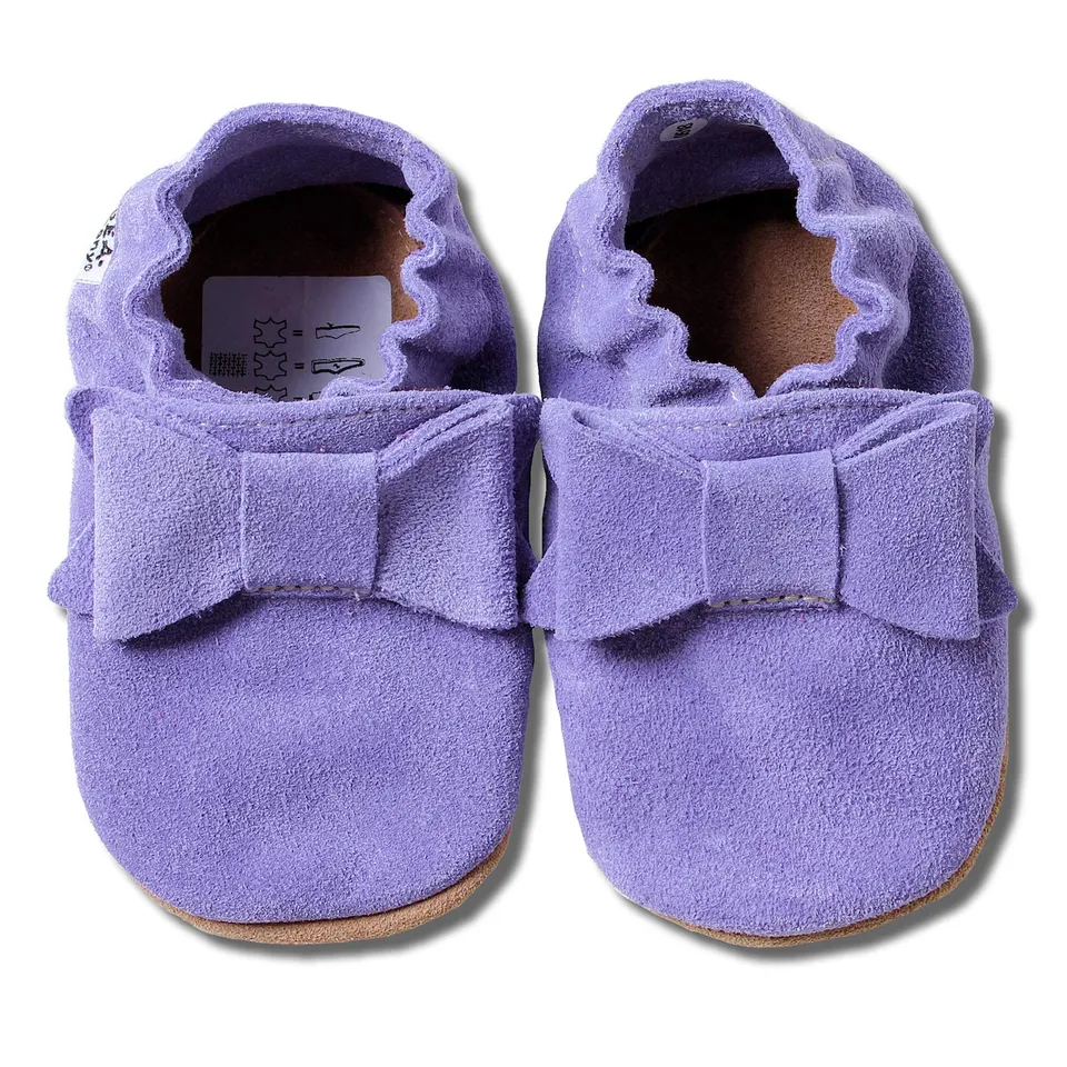 hobea-germany-safestep-krabbelschuhe-18-19-schleife-flieder-wildleder image 1
