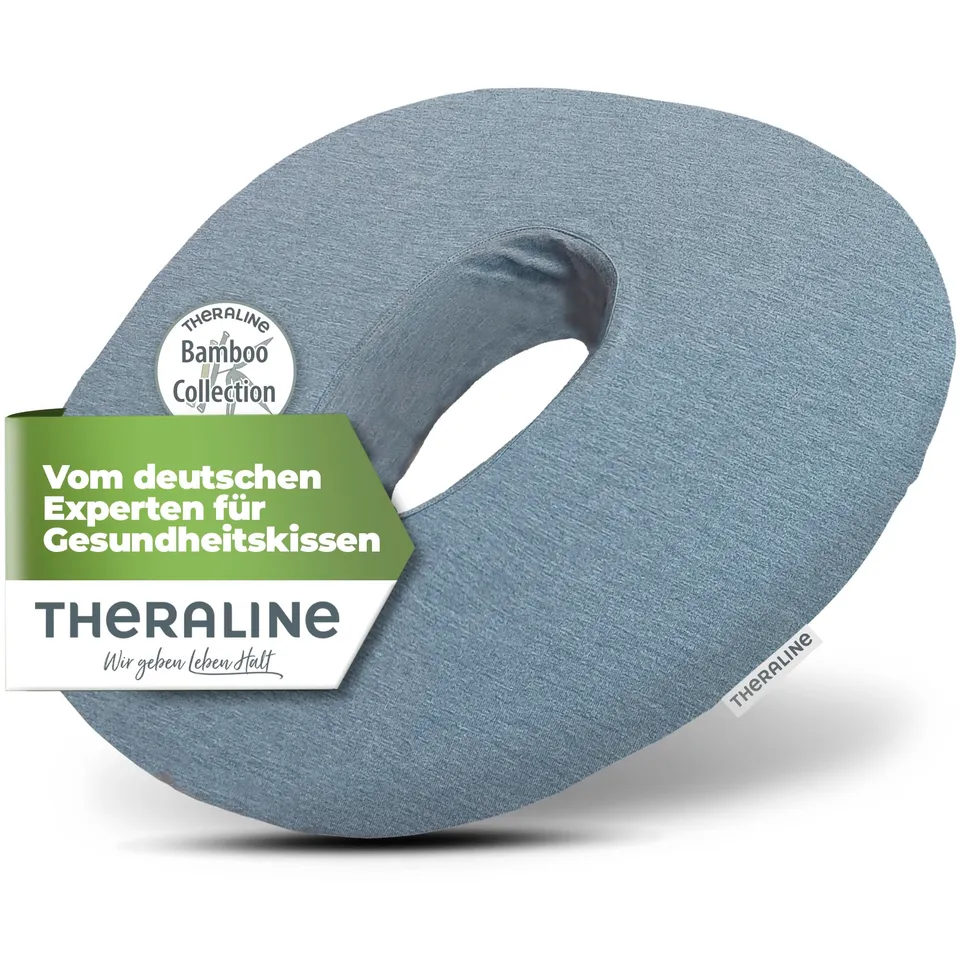 theraline-sitzkissen-sitzring-donut-melange-blau-grau-stei-bein image 1