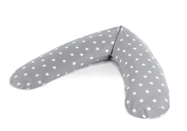theraline-komfort-stillkissen-big-stars-grau-180cm-perlen image 1
