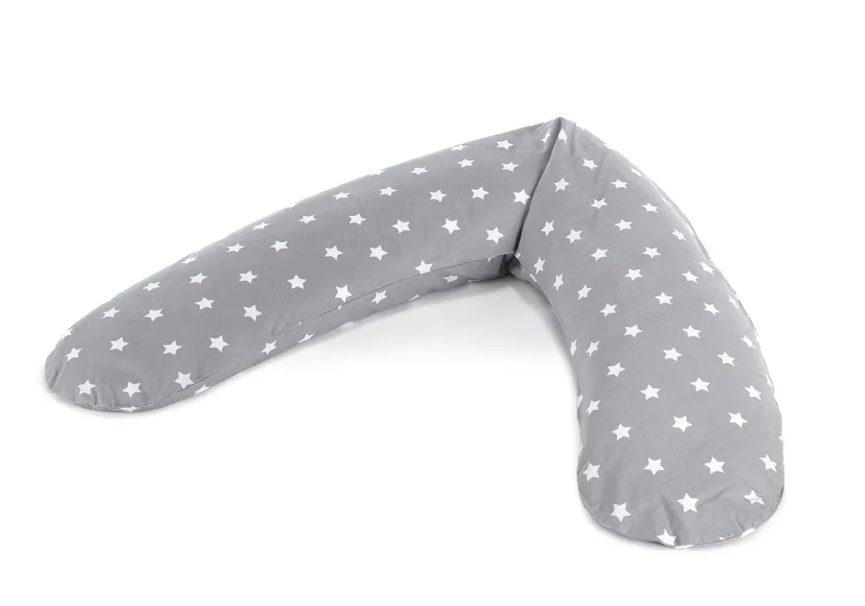 theraline-komfort-stillkissen-big-stars-grau-180cm-perlen image 1