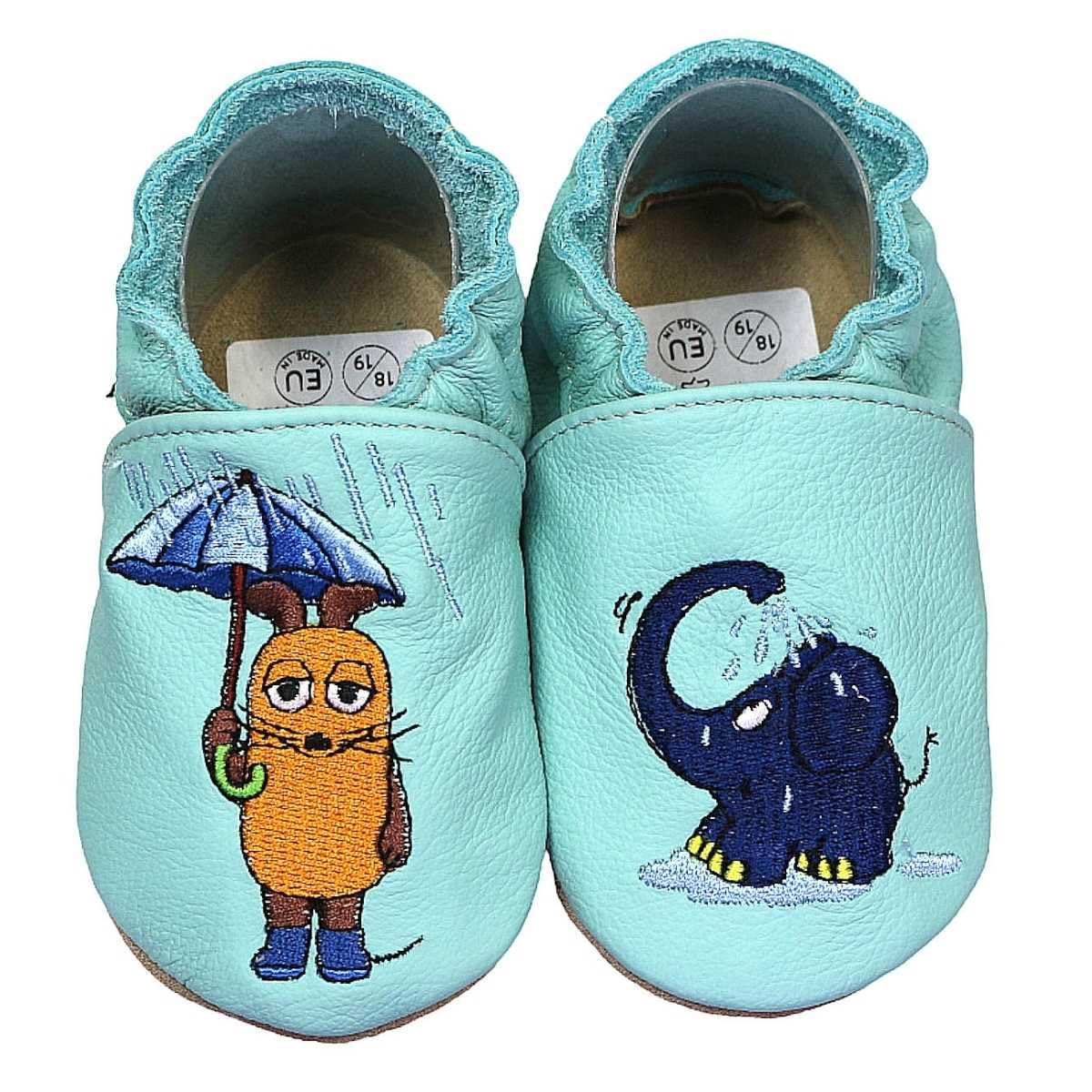 hobea-safestep-krabbelschuhe-leder-maus-elefant-ente-grau image 5