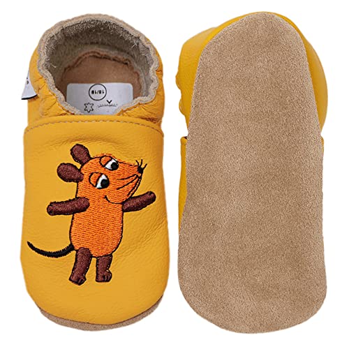 hobea-safestep-krabbelschuhe-leder-maus-elefant-ente-grau image 7