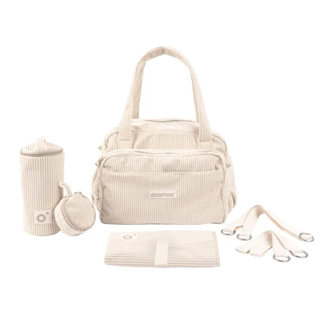 doomoo-fluffy-wickeltasche-cord-sand-mit-wickelzubeh-r image 1