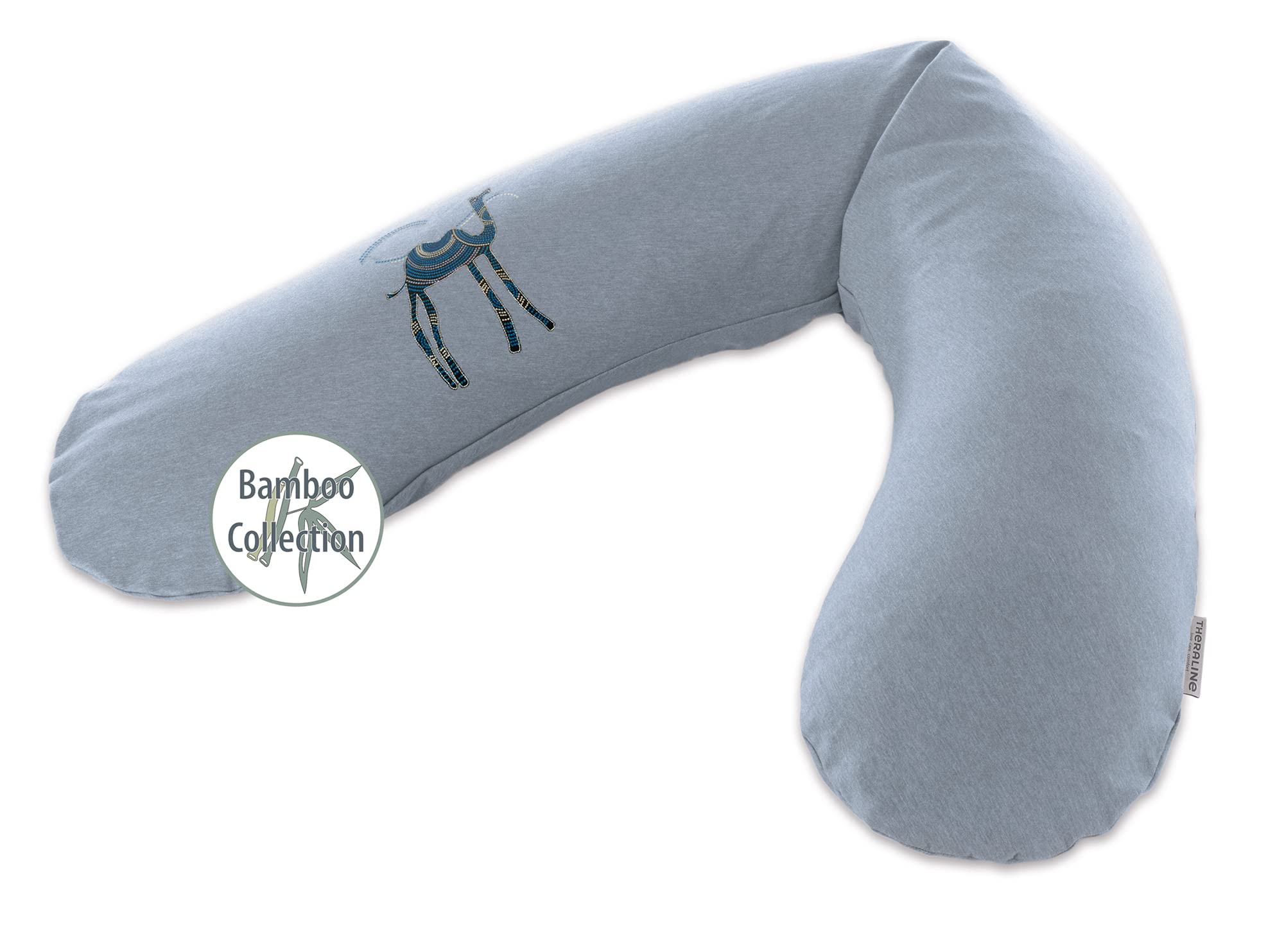 das-original-theraline-stillkissen-190cm-melange-blau-grau-bambus-kamel image 2