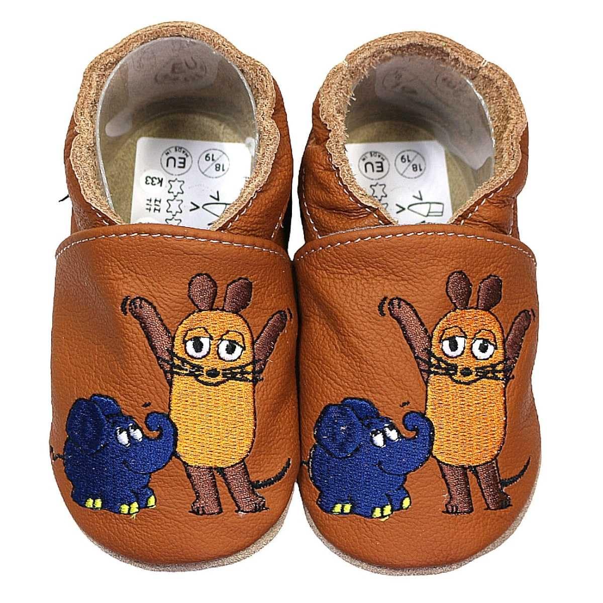 hobea-safestep-krabbelschuhe-leder-maus-elefant-ente-grau image 4