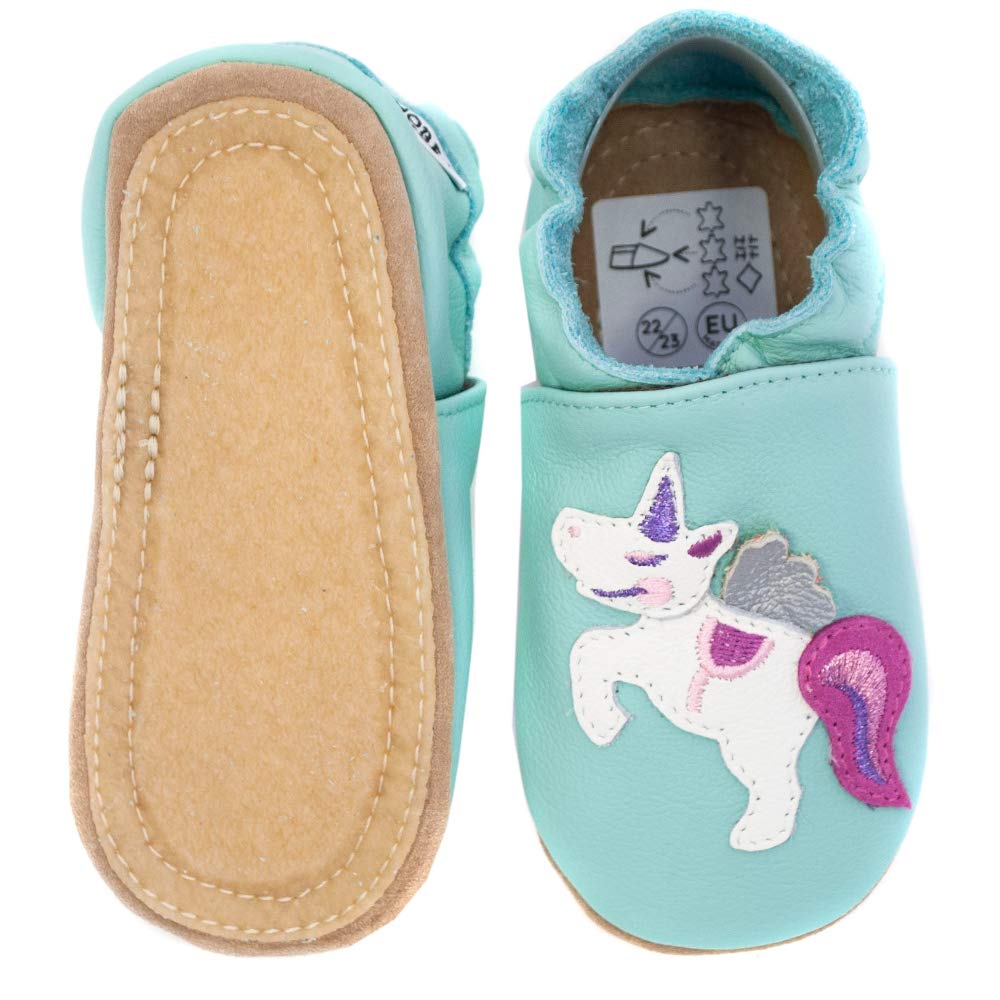 hobea-safestep-einhorn-mint-kinderhausschuhe-leder-24-25 image 2