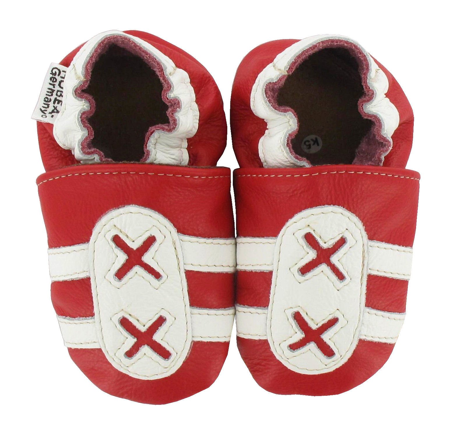 hobea-safestep-turnschuh-lauflernschuhe-rot-wei-26-27-leder image 1