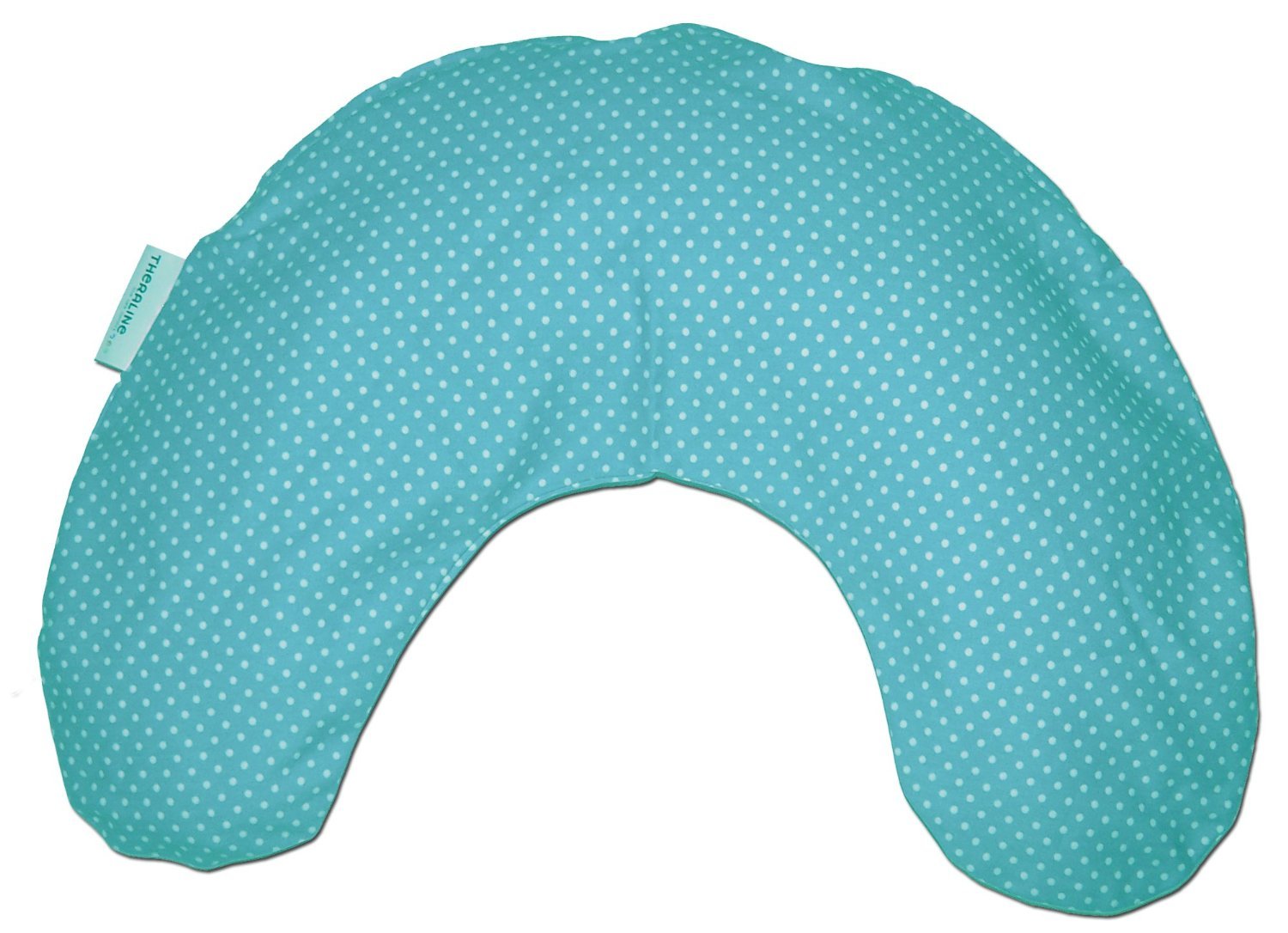 theraline-nackenkissen-100x21-perlen-punkte-t-rkis image 1