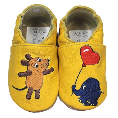 hobea-safestep-krabbelschuhe-leder-maus-elefant-ente-grau image 6