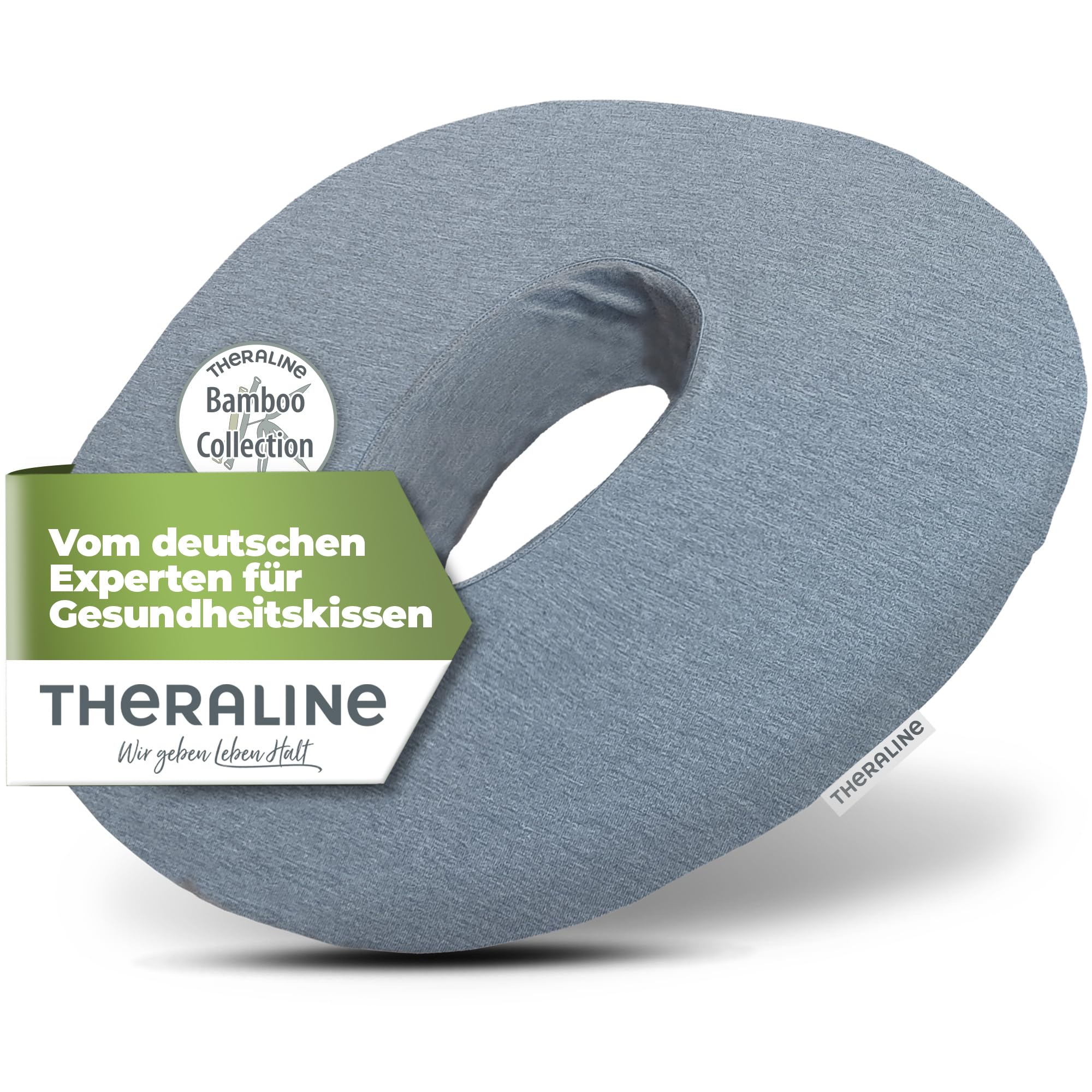theraline-sitzkissen-sitzring-donut-melange-blau-grau-stei-bein image 1