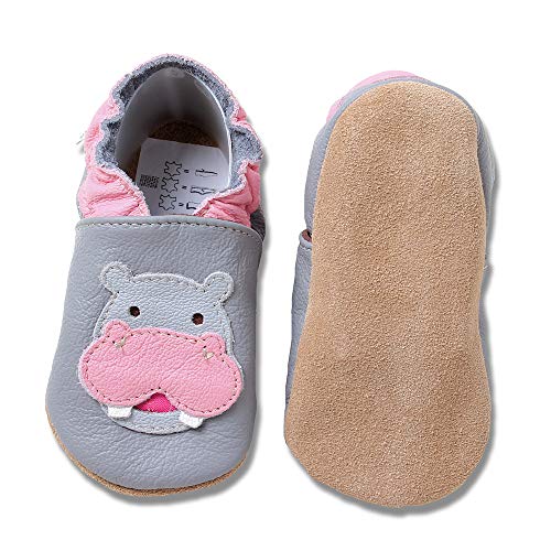 hobea-germany-safestep-krabbelschuhe-nilpferd-grau-rosa-18-19 image 8