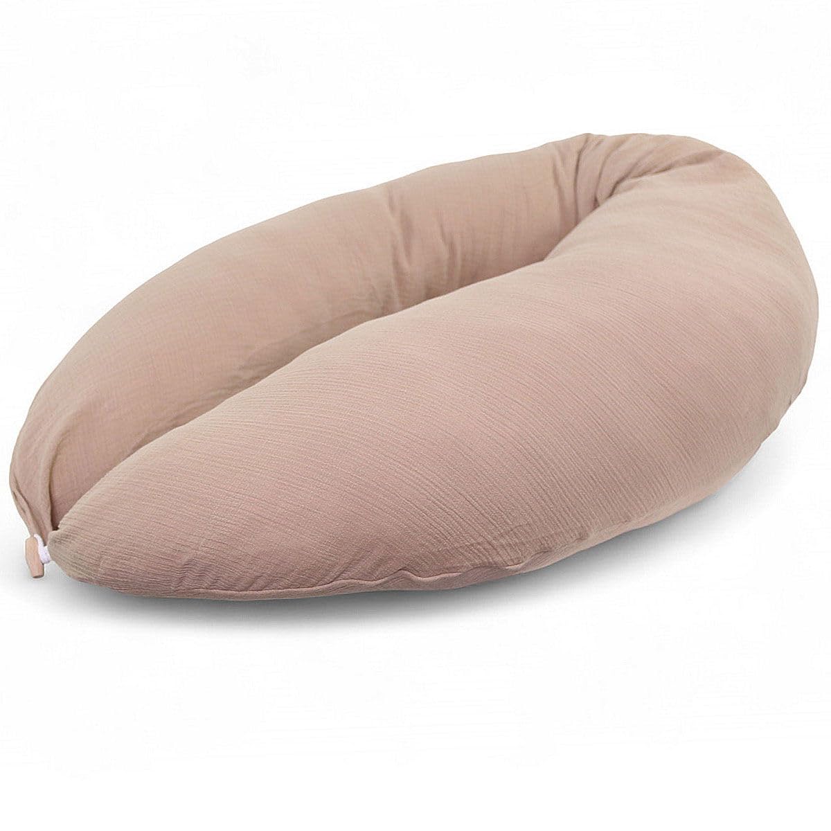 hobea-stillkissen-musselin-taupe-xxl-190cm-bio-baumwolle image 1