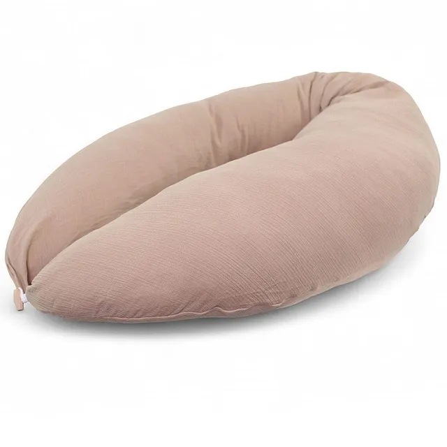 hobea-stillkissen-musselin-taupe-xxl-190cm-bio-baumwolle image 1